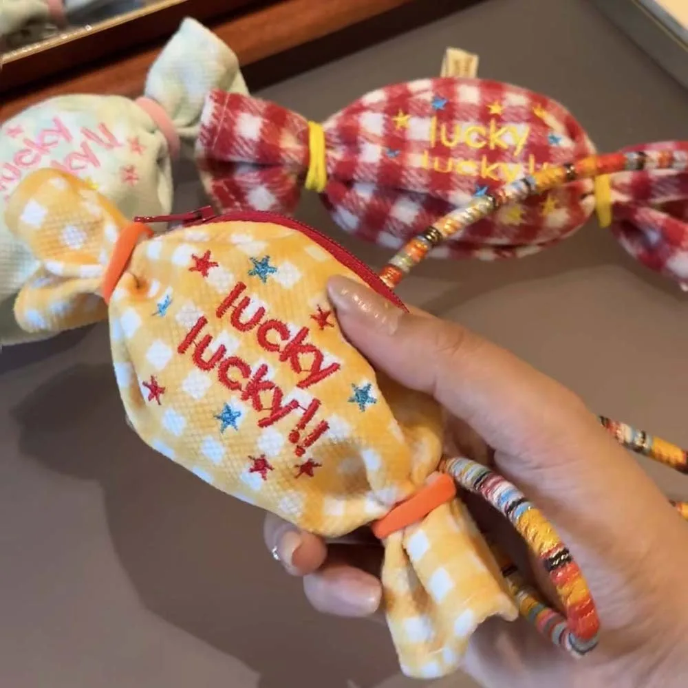 الأدبية الحلو الحلوى تصميم محفظة نسائية للعملات المعدنية مكافحة خسر ستار أحمر الشفاه سماعة حقيبة قماش قلادة الإبداعية حزمة صغيرة جيب النساء