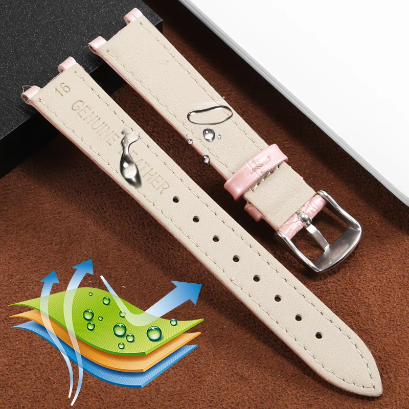 Universal Various Brands Of Concave Interface Leather Strap 12/13/14/15/16/17/18/19/20/21/22/23/24mm Cowhide Watchband