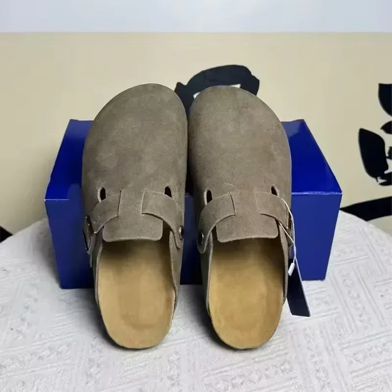 High Quality Retro Button Toe Half Drag Men's And Women's Outdoor Wear 2026 New Comfortable Lazy Shoes Thick Sole Versatile image 3