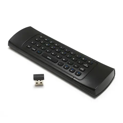 음성 백라이트 MIC 지능형 에어 마우스 미니 키보드, 2.4G 무선 리모컨 플라이 마우스, IR 학습 기능 포함