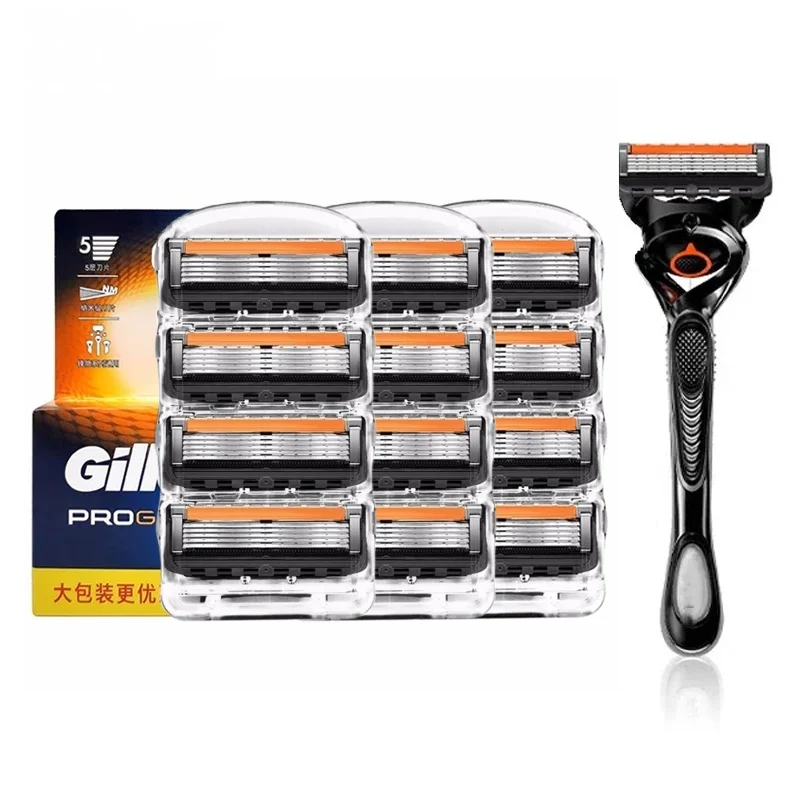 Cuchillas de afeitar manuales de acero inoxidable de 5 capas para hombre, maquinilla de afeitar clásica, herramienta de cuidado de limpieza de seguridad, cuchillo de depilación Facial corporal