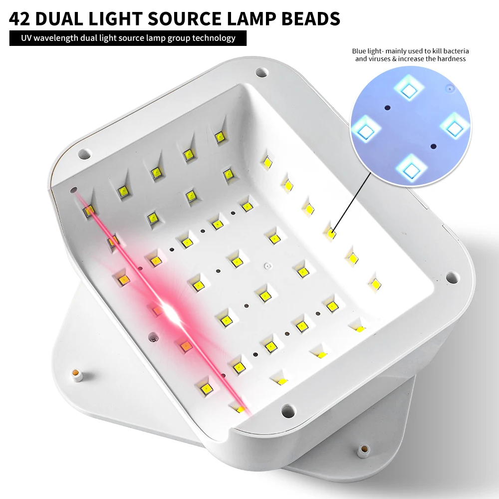 LIMEGIRL Rechargeable Nail Dryer Lamp With Rhinestones Wireless 42LEDS Smart Sensor LDC Screen Infrared Sensing Manicure Tools