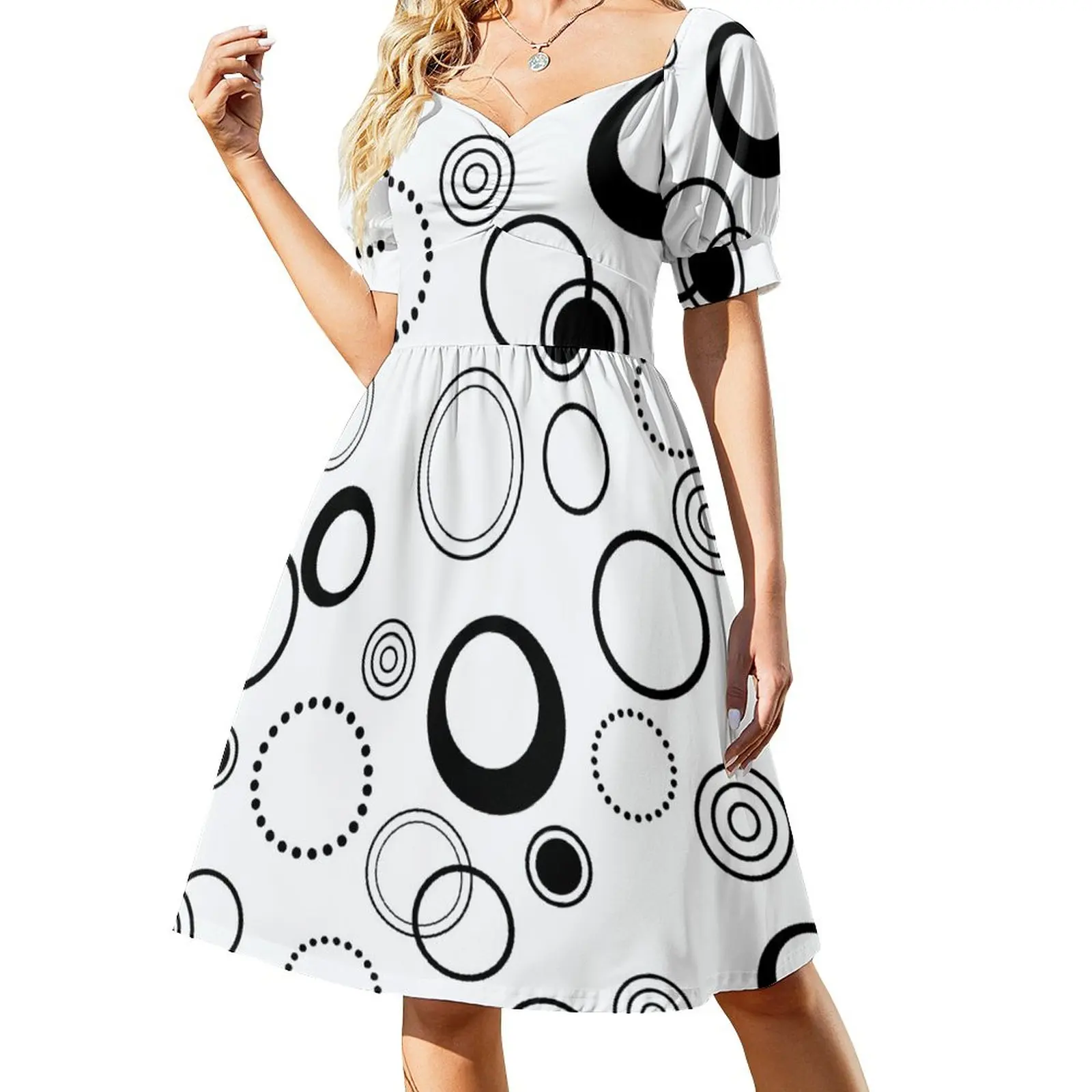 

Retro Swinging Sixties Black and White Dress women clothing 2023 new arrivals women's luxury party dress women dresses