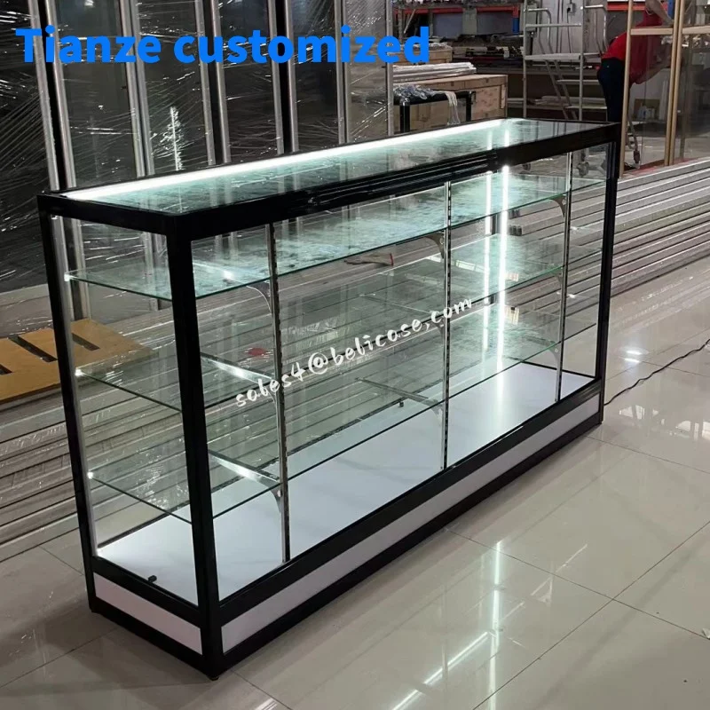 

（customized）Shop Display Counter with Lighting Smoke Store High Quality Glass showcase Display Cases Smoke Shop