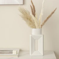 Square Vase Rustic Home Decor Minimalist Nordic Boho Style for Living Room, 5