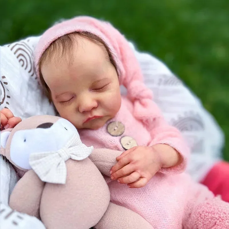 45CM Reborn Baby Doll Levi Lifelike Newborn Baby with Visible Veins Handmade Real looking baby dolls muñecas bebes para niñas