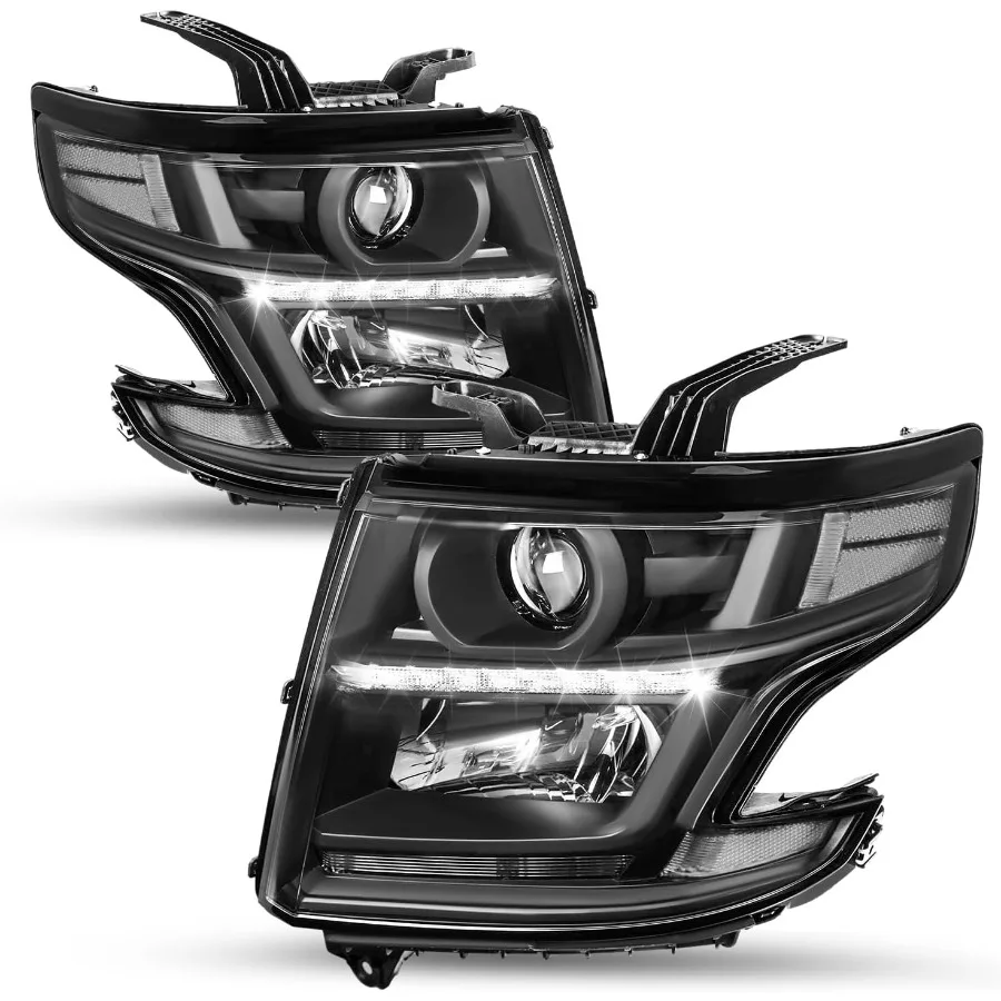 

Фара в сборе со встроенными лампочками для Chevy Tahoe и пригородного производства 20152020 гг., с галогенной технологией и светодиодным дневным ходом