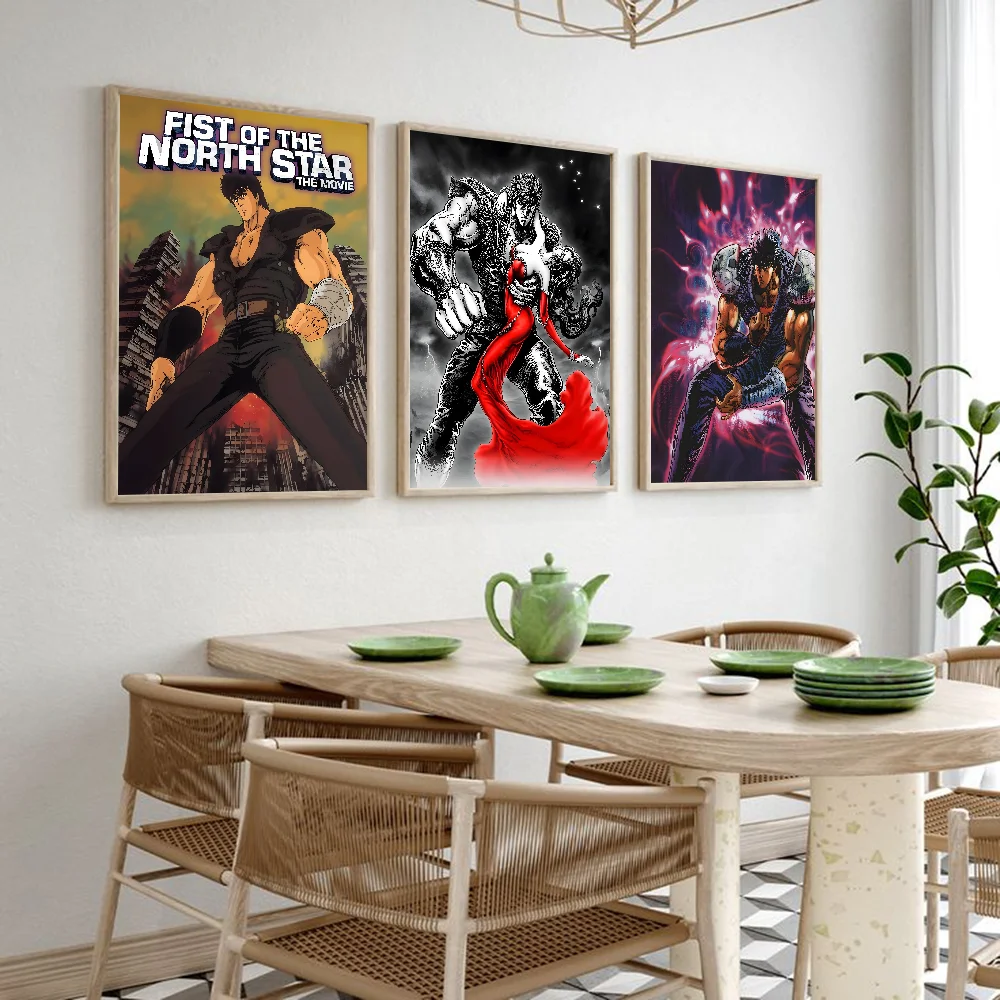 Anime H-hokuto no ken-es Poster HD art sticky wall waterproof home living room bar decoration