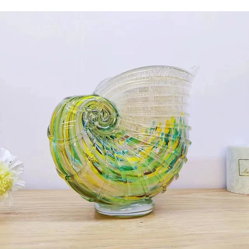 Conch Shape Glass Vase Desk Decoration Hydroponics Flower Pots Decorative Arrangement Modern Decor Floral Vases