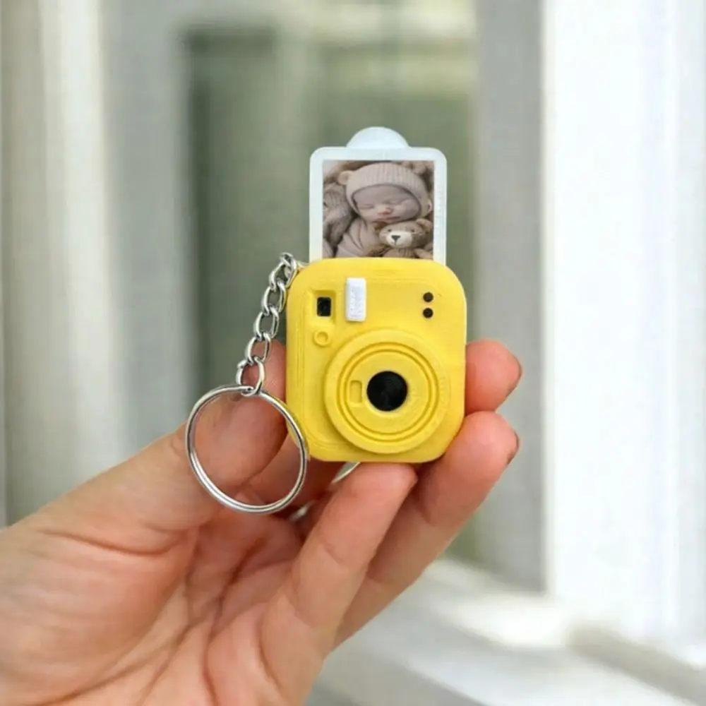 Tragbarer Mini-Kamera-Schlüsselanhänger, Metall-Schlüsselring, leichter 3D-Druck-Kamera-Anhänger, dekoratives Mehrzweck-Taschenhängedekor – Detail 4