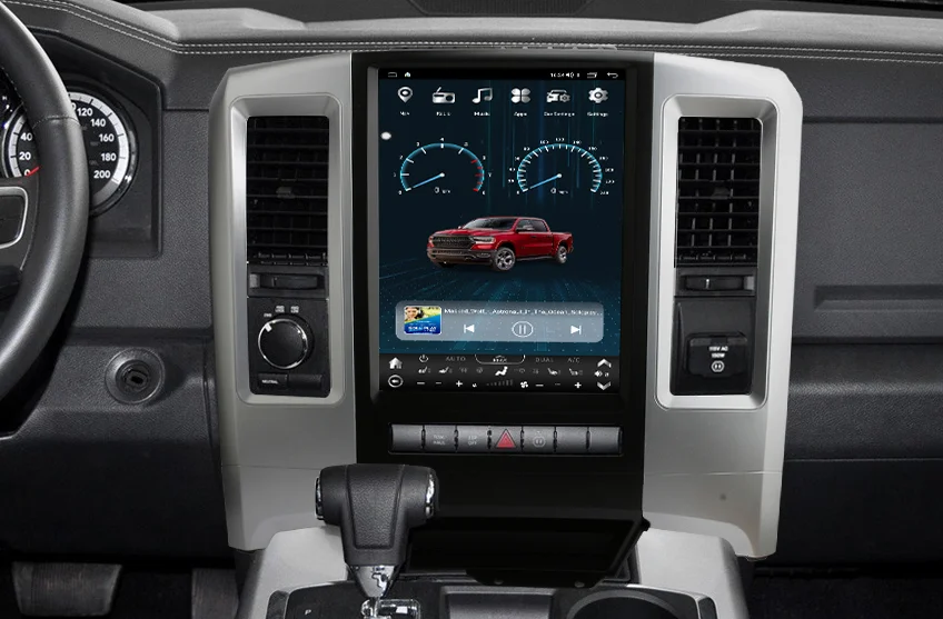 Carplay Подходит для 2009-2012 Dodge Ram RAM с центральным управлением Android, большой вертикальный экран, навигация Carplay, универсальная машина