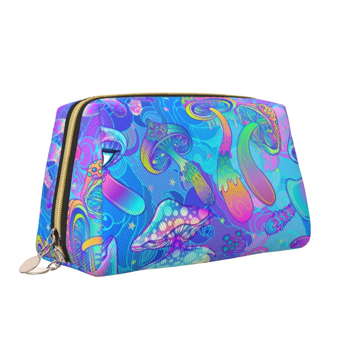 Custom Magic Mushroom Psychedelic Travel Cosmetic Bag Women Boho Toiletry Makeup Organizer Ladies Beauty Storage Dopp Kit