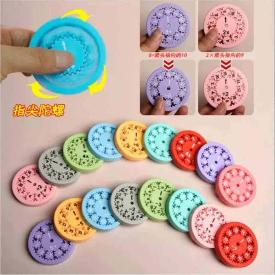 1 PC Numeral Fidget Roller Spinner Gyro Fingertip Arithmetic Decompression Toys Addition Subtraction Multiplication Division Hot