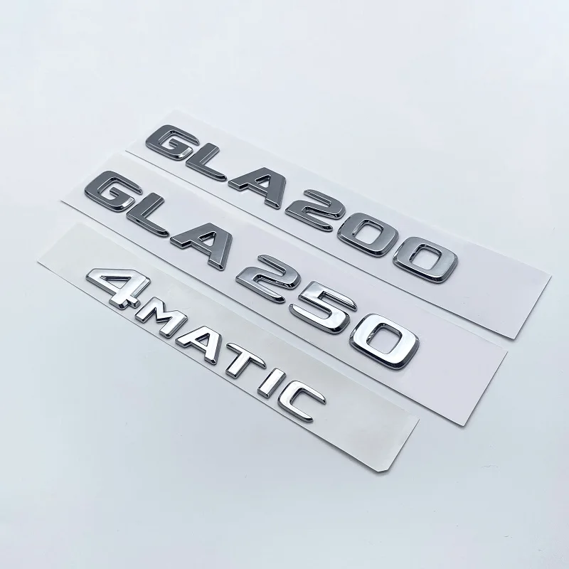 3D Black Silver Letters GLA180 GLA200 GLA220d GLA250 GLA260 4Matic Emblem for Mercedes Benz X156 H247 Car Trunk Logo Sticker