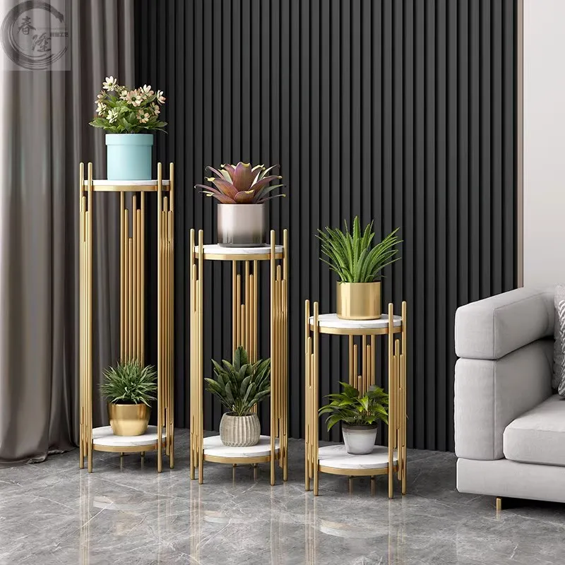 

Flower rack living room floor-to-ceiling wrought iron succulent rack high-end indoor dill display rack balcony flower pot