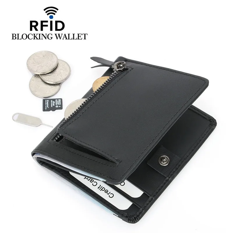 

2025 New Men's Coin Wallet RFID Anti-theft Simple Bank Card Coin Storage Wallet