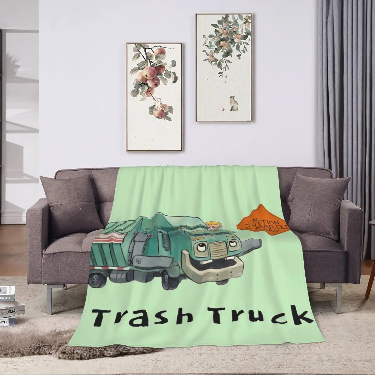 Trash Truck Cartoon Netflix Blanket Fleece Breathable Sofa Throw Blankets For Home Bedroom Travel Throws Bedspread Quilt