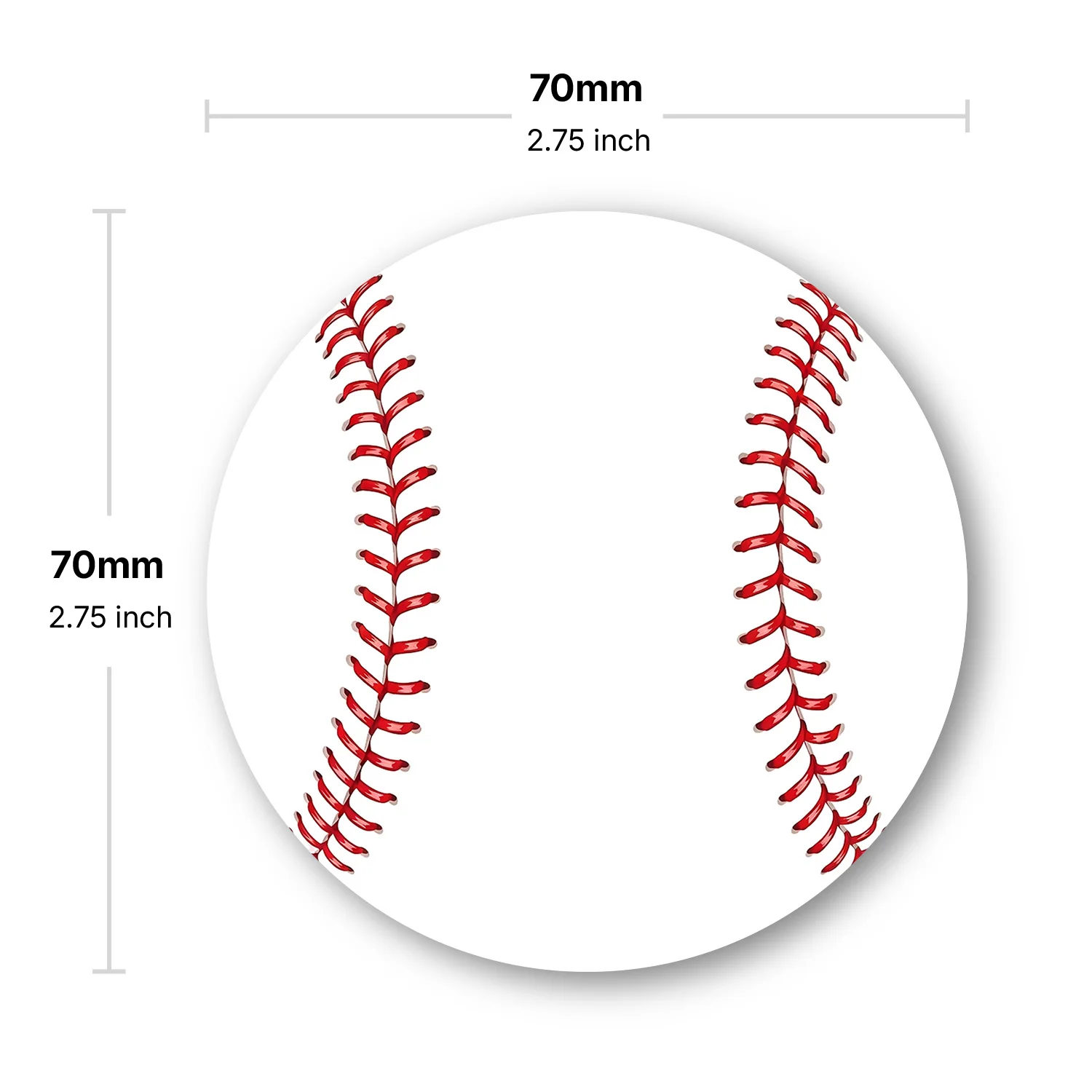 2PCS Baseball Self Adhesive Sticky Notes 100 Sheets Round Ball Stitch Memo Pads Sports Theme Reminder Office Stationery