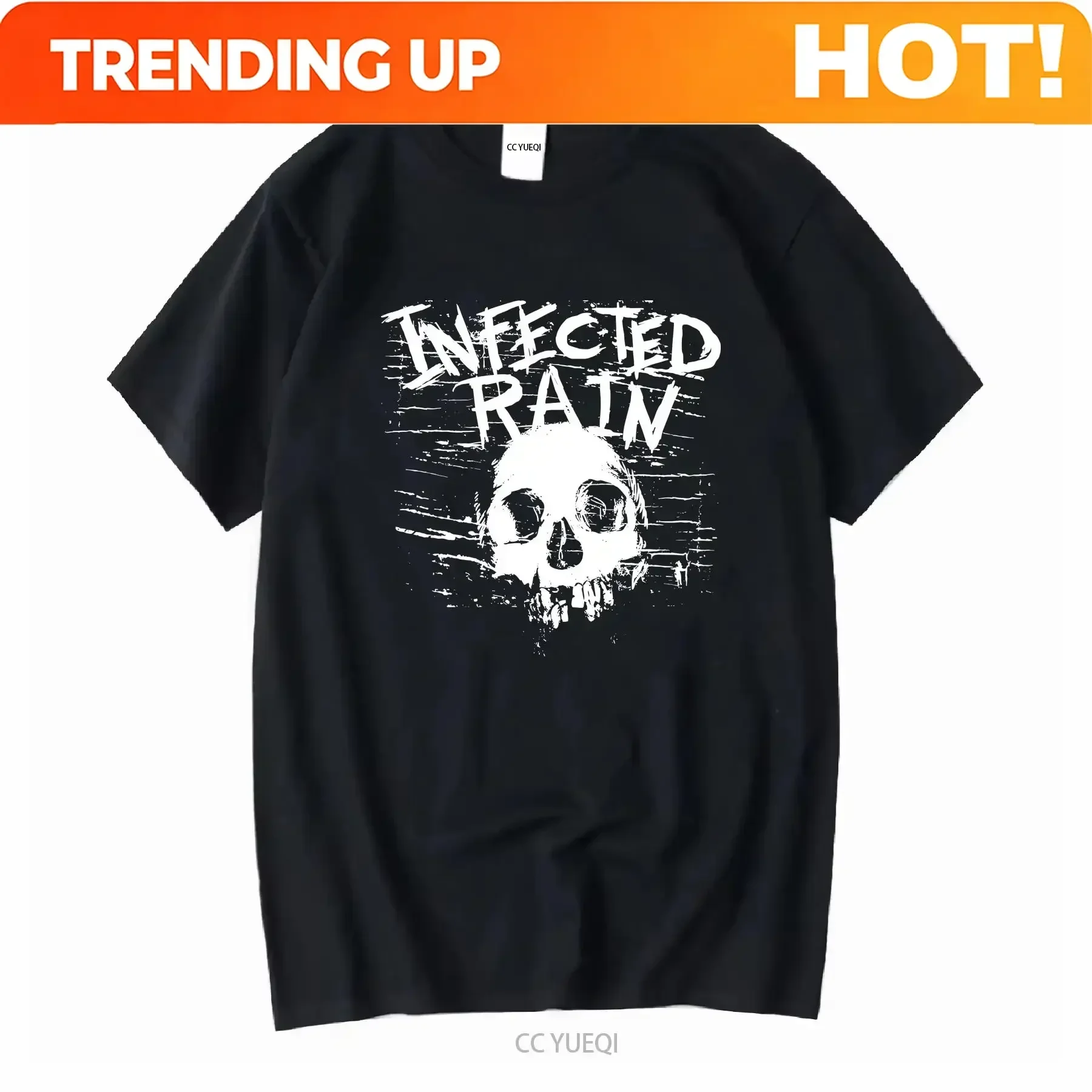 Customization Shirt Infected Rain Alternative Metal Band Logo T Shirt S 2XL Vintage Washed Fashion Breathable Top For Everyday W