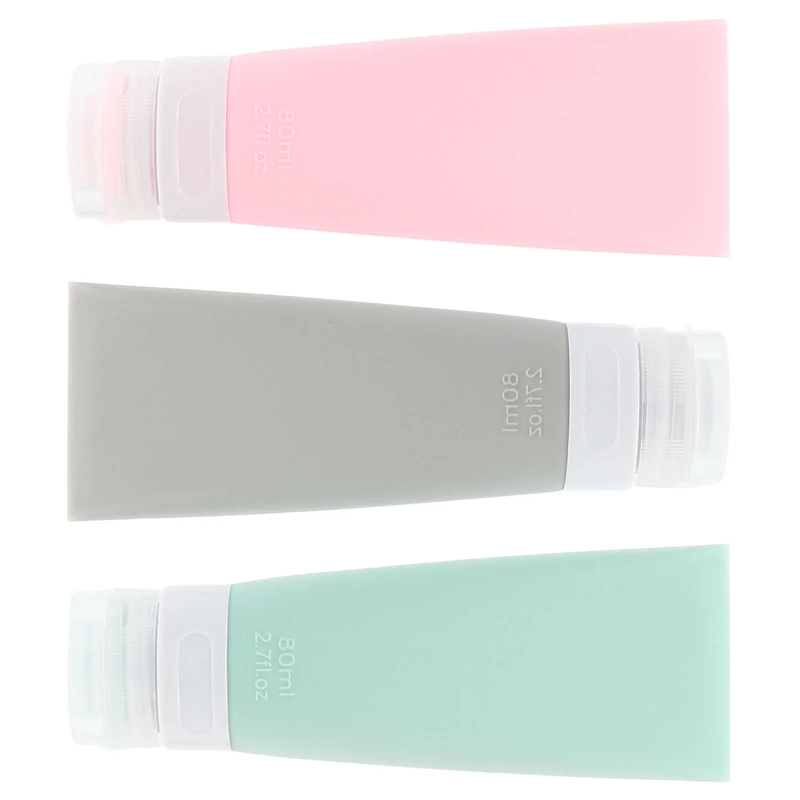 

3Pcs 80Ml Subpackage Bottle Silicone Portable Travel Bottles for Shampoo Lotion Refillable Toiletry Container Squeezable