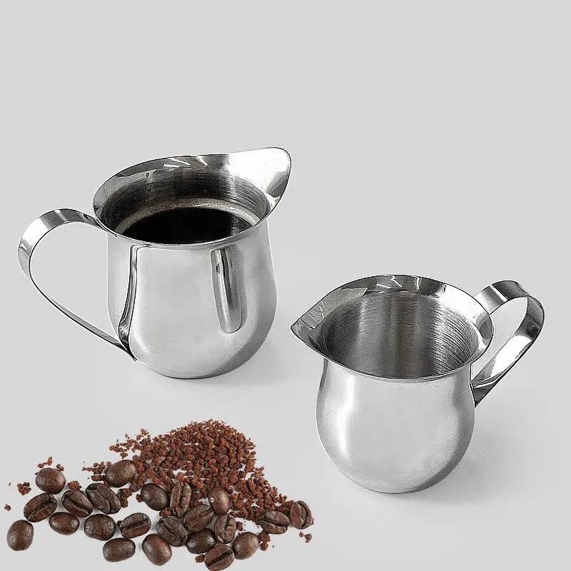 

2/3/5/7oz Coffee Milk Frothing Pitcher Cup Steel Espresso Creamer Pitchers Ounce Measuring Cup With Pouring Spout Coffeeware