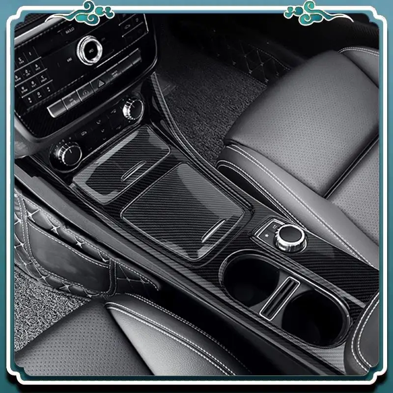 

Premium RHD Car Console Gear Shift Water Cup Holder Storage Panel Trim Cover For Mercedes Benz W176 CLA C117 GLA X156 2013-2018
