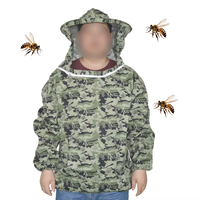 Camo Beekeeping Clothes Half Body Anti-Bees Protective Costume Veil Hood Hat Beekeeper Breathable Clothes for Height 150cm-180cm
