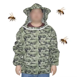 Camo Beekeeping Clothes Half Body Anti-Bees Protective Costume Veil Hood Hat Beekeeper Breathable Clothes for Height 150cm-180cm