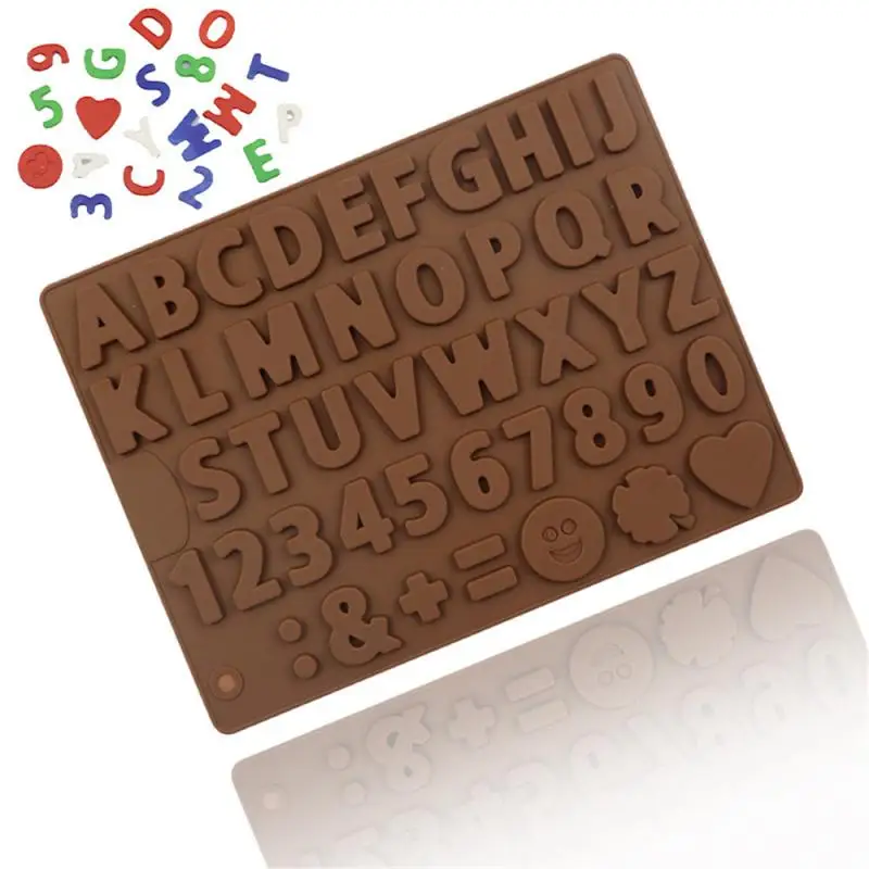 1~5PCS English Letter Silicone Chocolate Mold Alphanumeric Candy Biscuit Jelly Ice Baking Mould Cake Decor Soap Candle Making