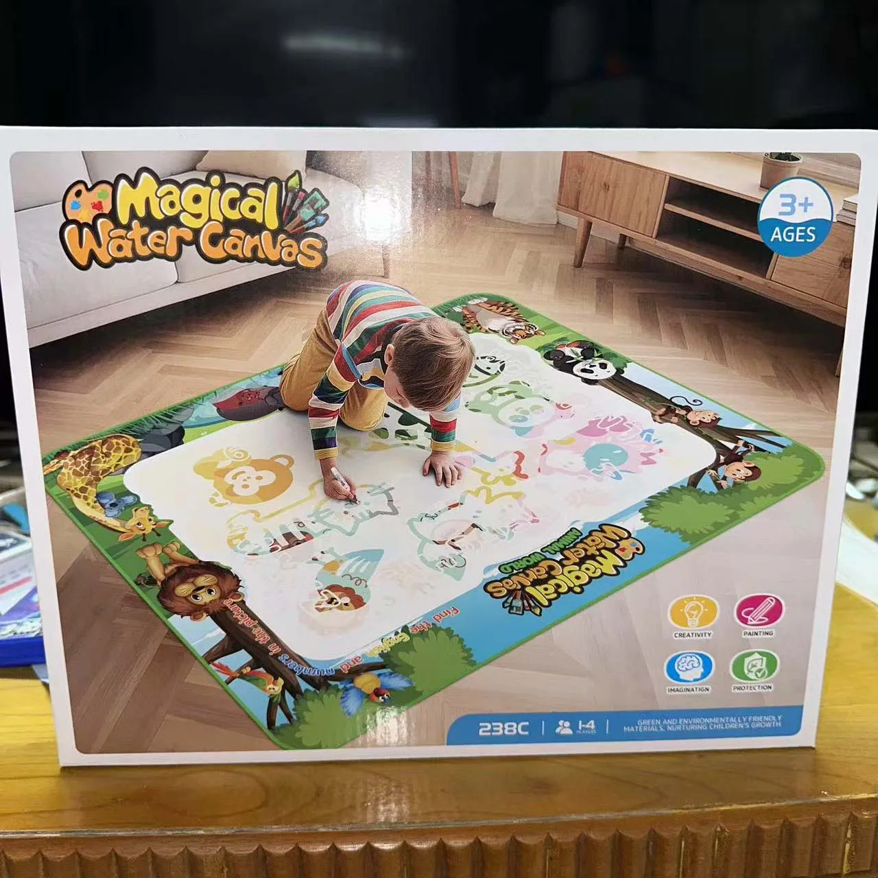 Magische Wasser-Zeichenmatte, extra großes Wasser-Doodle-Spielzeug-Set, Malbrett, Kinder, Lernspielzeug, Geschenk für Kinder, mehrere Größen