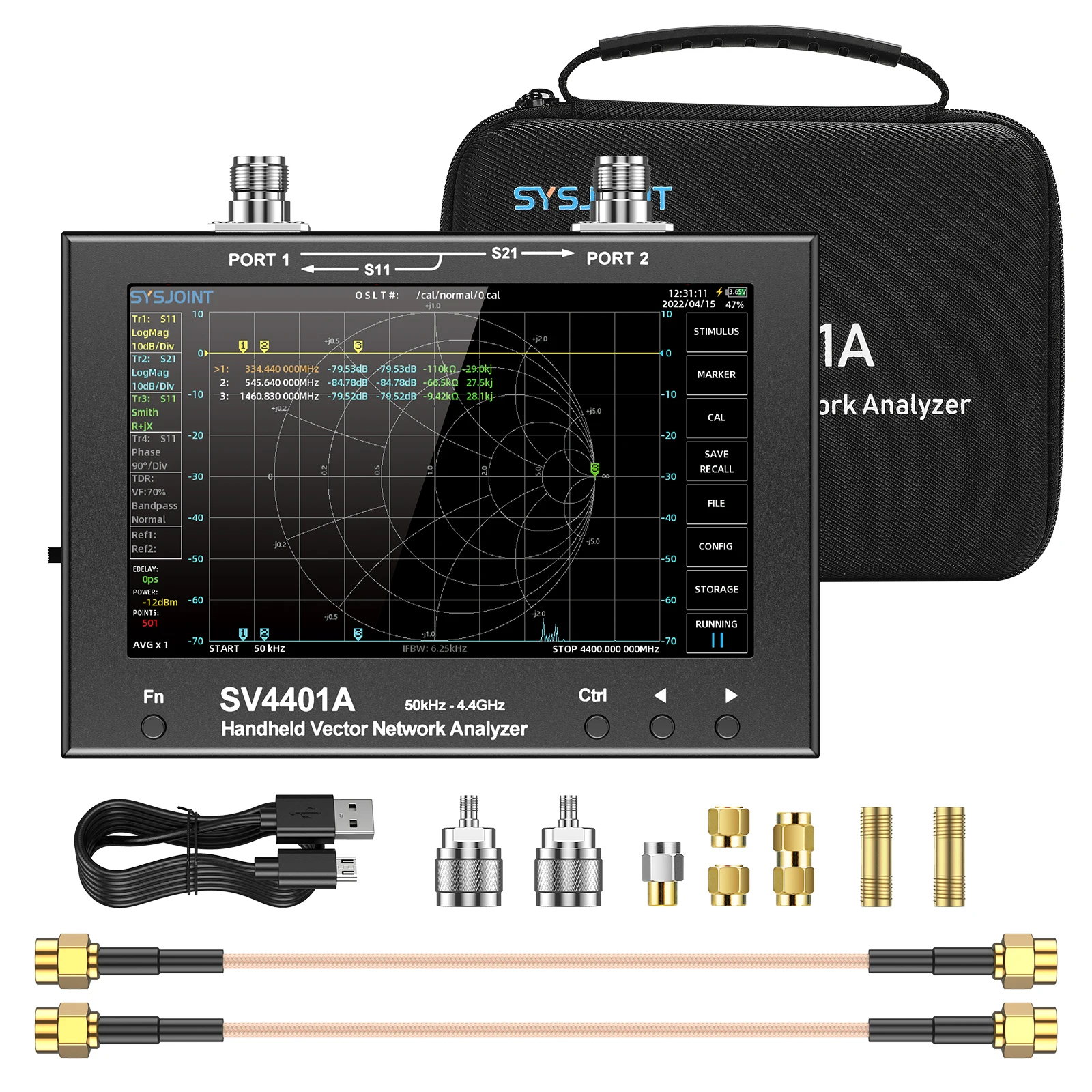 

SV4401A 7" Touch LCD 50KHz-4.4GHz NanoVNA VNA Vector Network Antenna Analyzer UHF HF VHF SWR 100db Dynamic NanoVNA Tester