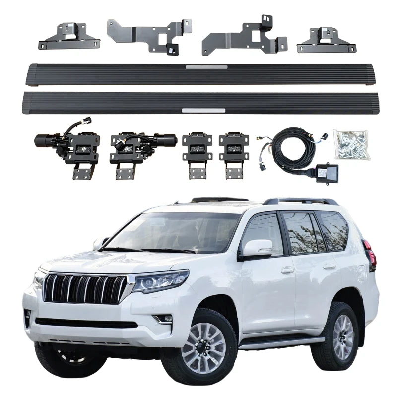 Electric Running Boards Retractable Aluminum Alloy For Prado 2010-2024 SUV Side Steps With Carry Bag