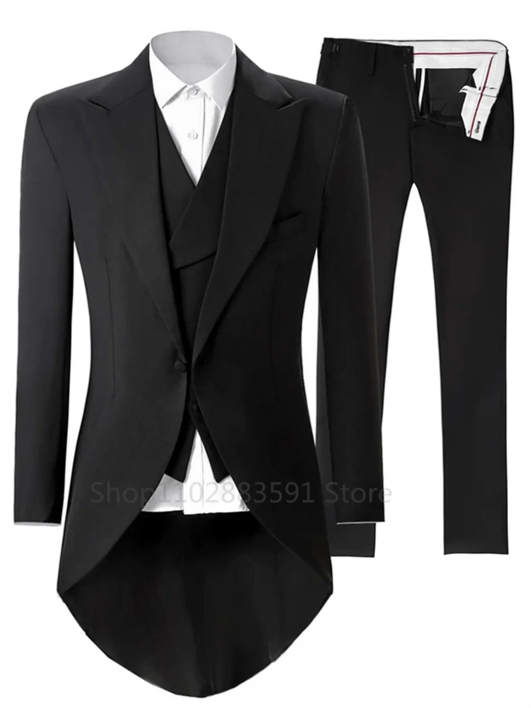 3 Pieces Men\'s Suits Slim Fit Suit Formal Business Groom Wear Wedding Tuxedos Blazer Jacket Vest Pants Set Costume Homme Mariage