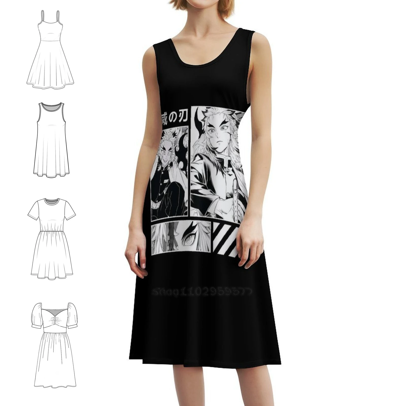 شيطان يابا الحد الأدنى صورة ظلية كيوجورو فستان بفتحة عنق على شكل قلب أنيق الصيف فستان الحفلات للنساء شيطان يابا الحد الأدنى