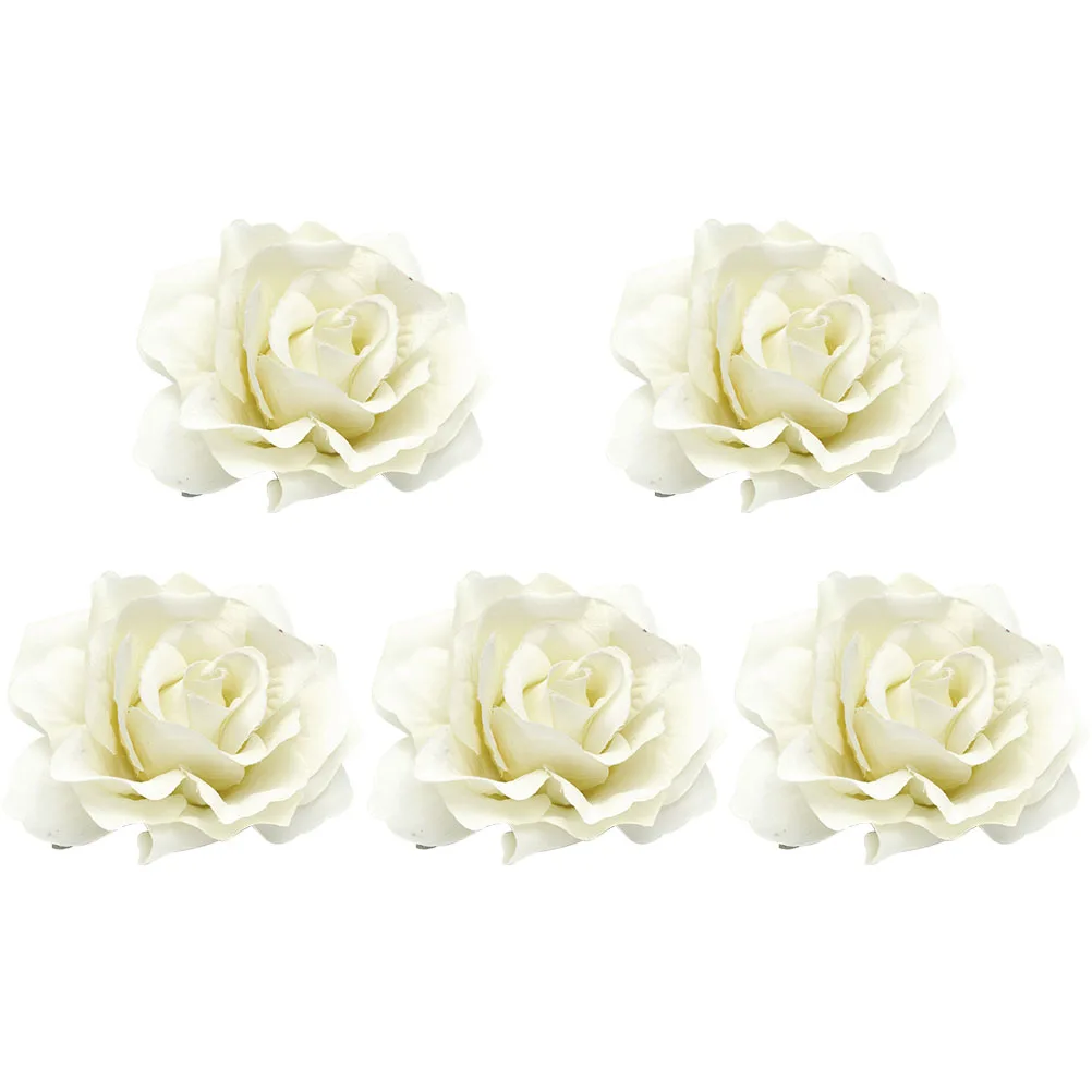 

5 PCS Big Rose Brooch for Women Dresses Wedding Corsage Headpiece Hair Clips Flower Baby