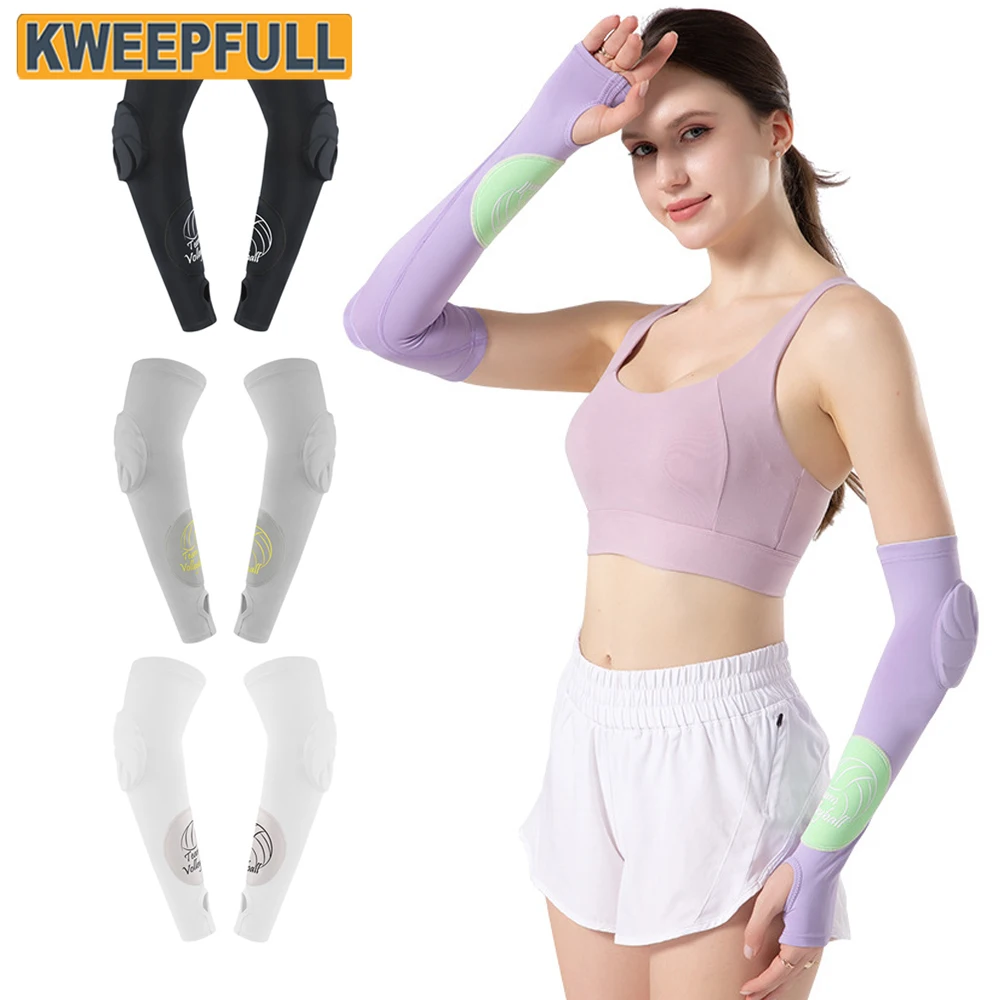 

1Pair Unisex Volleyball Arm Sleeves - Forearm Protection Pads with Thumb Hole, Wrist Guard for All Volleyball Activities