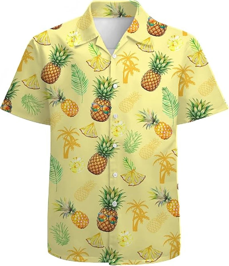 

Забавные рубашки с принтом фруктов (бананы, клубника) для мужчин, милые черно-белые рубашки с пандой, с отложным воротником и пуговицами, летняя модная блузка, новинка