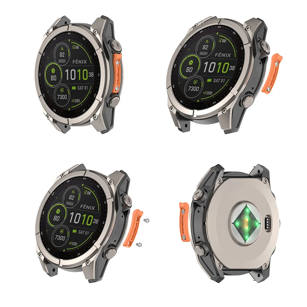 Tira de parachoques de Metal para Garmin Fenix 8 Tactix 8 Quatix 8 47mm 51mm Protector de aleación de Zinc antigolpes