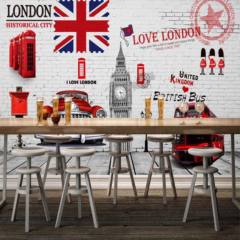 Custom 3D Wallpaper Retro European Style Building Car Photo Wall Mural KTV Bar Restaurant Backdrop Home Decor Wall Covering