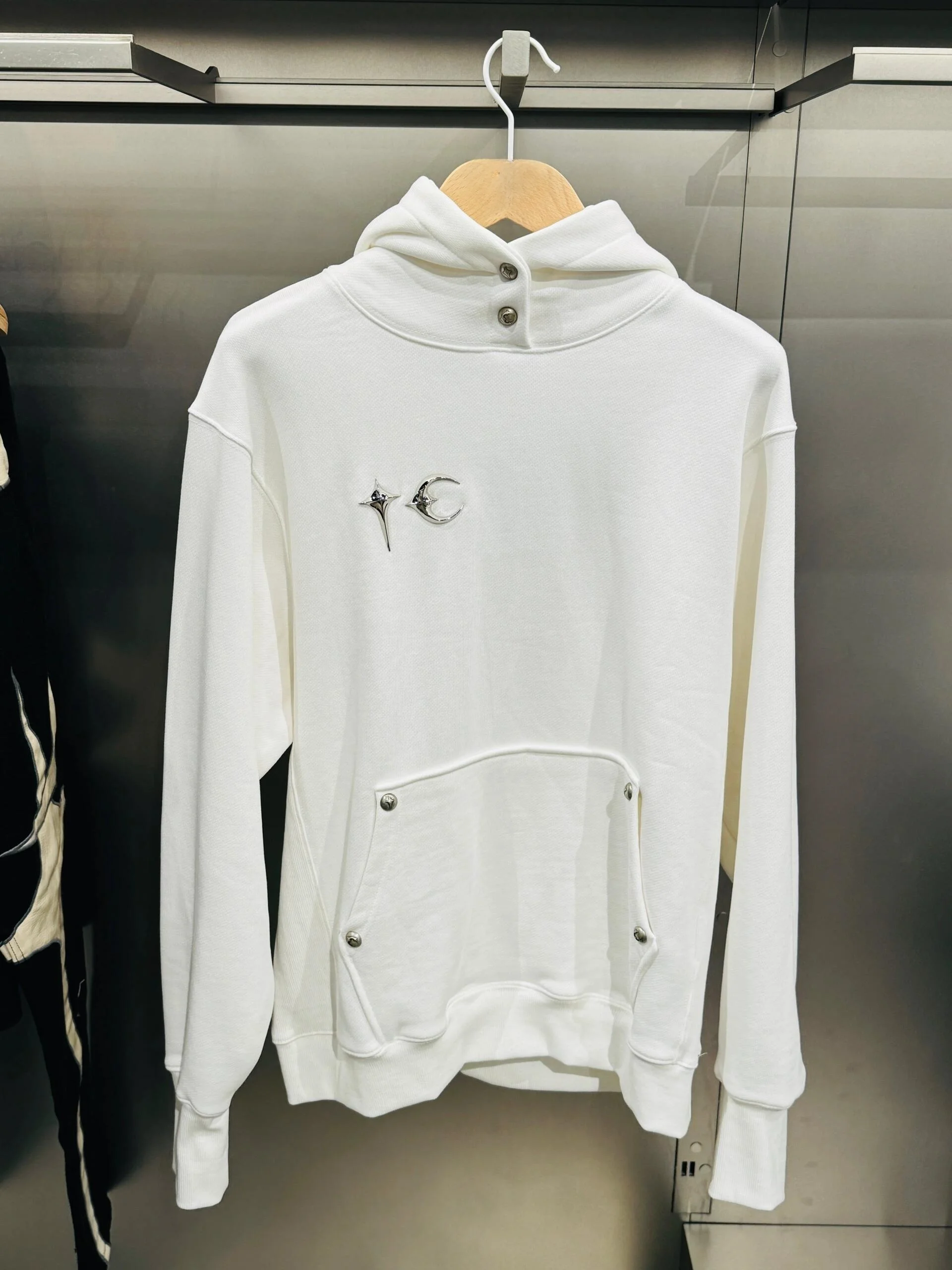 

Куртка с металлическим логотипом Thug Club и принтом звезды и луны, американский повседневный свободный худи-свитшот для подростков, мальчиков и девочек, осень-зима