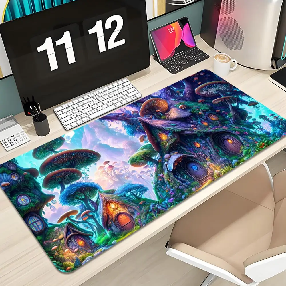 

Fantasy Mushroom Mouse Pad Keyboard Mousepad large 1200X600 mm Desk Mat PC Gamer Office Carpet Home Table pad