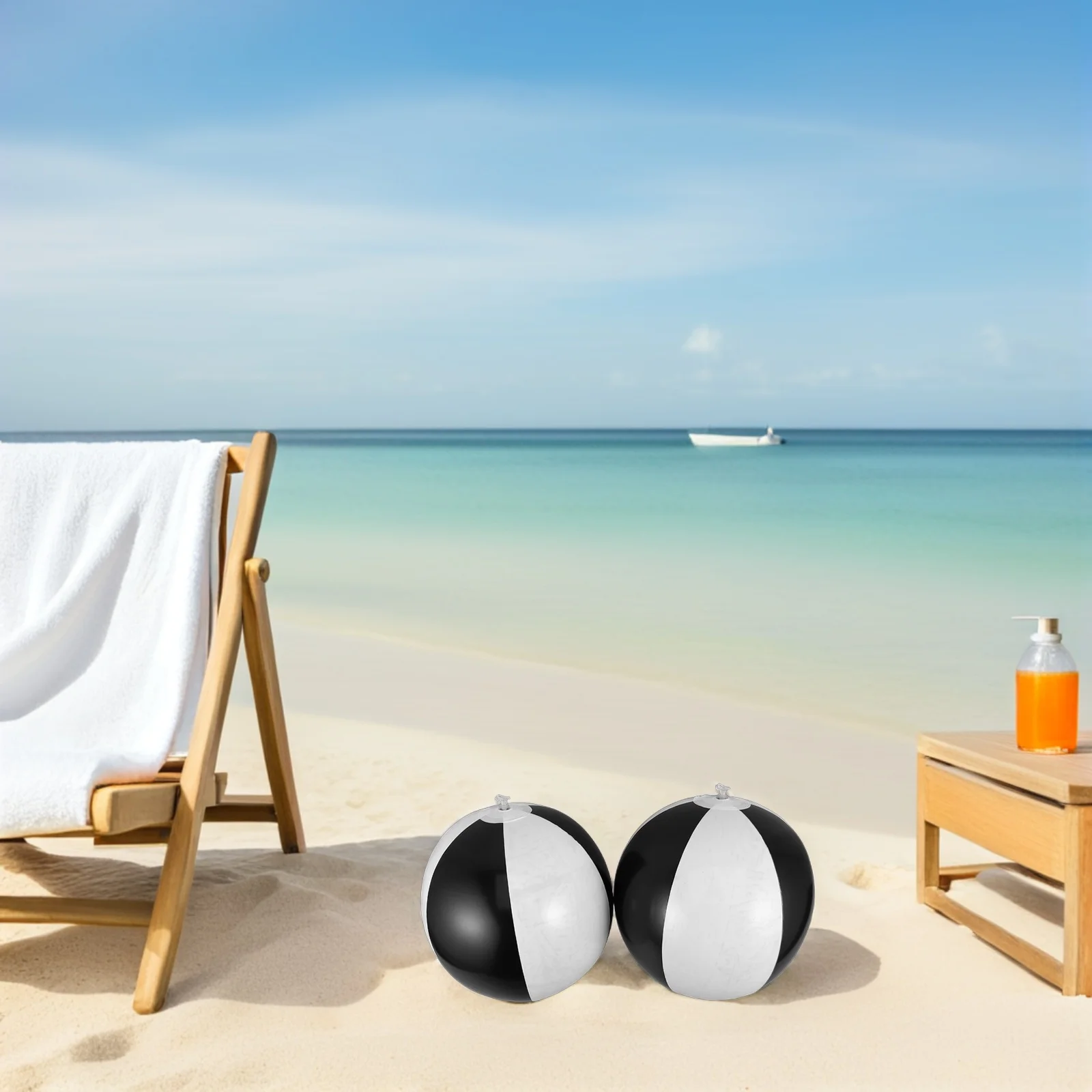 6 pezzi 36 cm pallone da spiaggia gonfiabile bianco nero leggero gonfiabile per bambini gioco in piscina galleggiante estate all'aperto cortile lago spiaggia festa