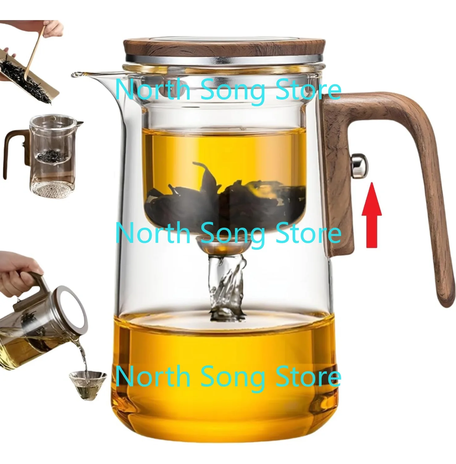 

Волшебный чайник для заваривания рассыпного чая, термостойкий стеклянный чайник из боросиликатного стекла с заварочным фильтром