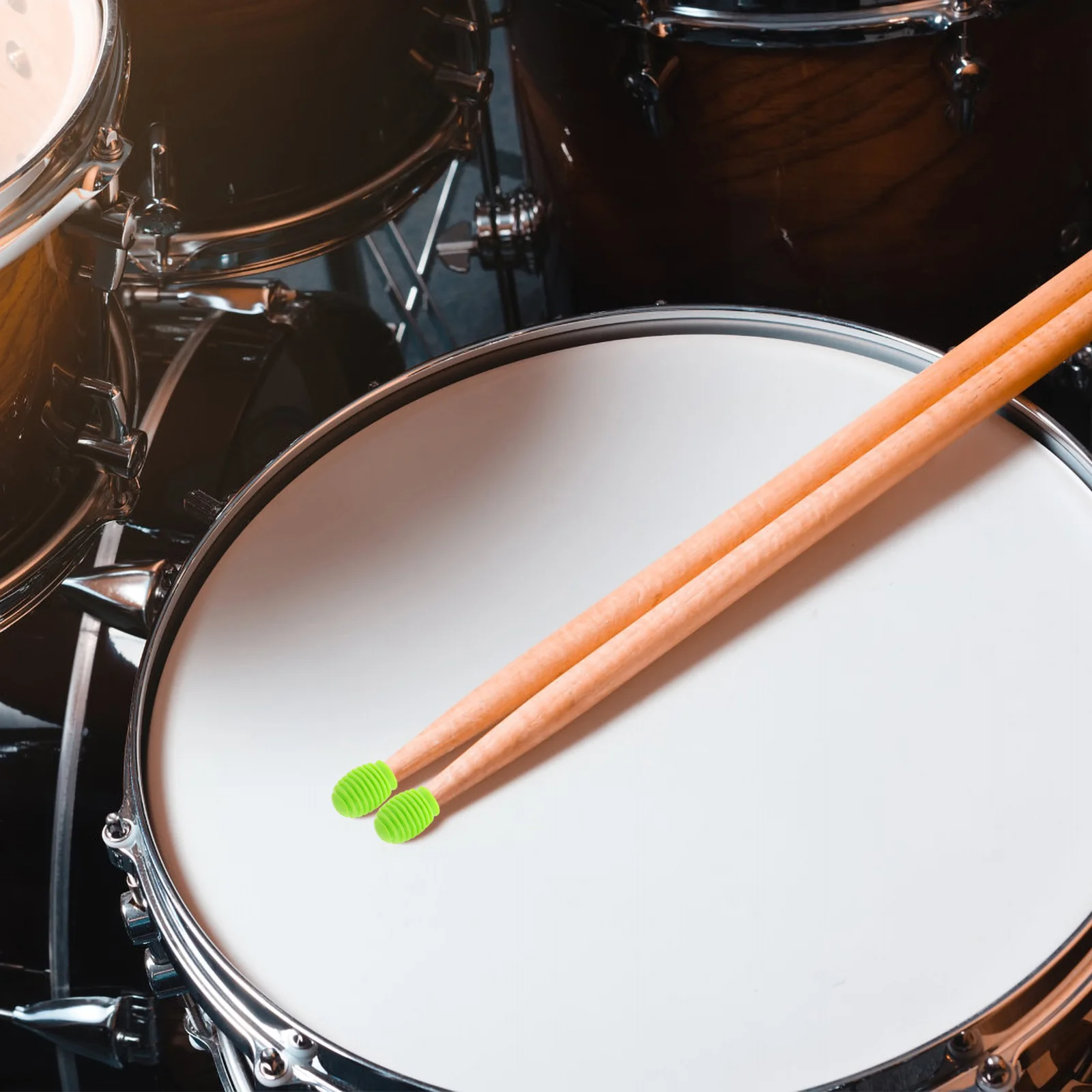 

2 Pcs Drum Mute Drumstick Silent Tip Practice Mallets Accessory Accessories Tips