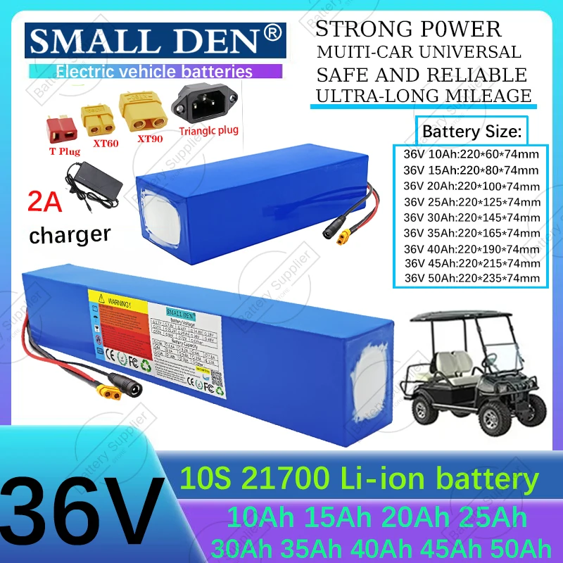 

36V 10Ah 15Ah 20Ah 25Ah 30Ah 35Ah 40Ah 45Ah 50Ah 21700Li-ion аккумулятор 1500W High Power Подходит для электроинструментов + зарядное устройство 2A