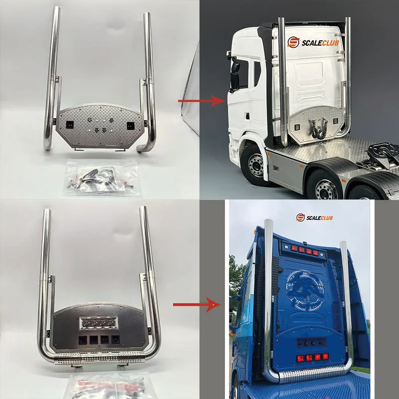 1:14th Scale Metal Simulation Exhaust Chimney for Tamiya RC Dump Truck, SCANIA 770S 56368 VOLVO BENZ Arocs MAN LESU Parts