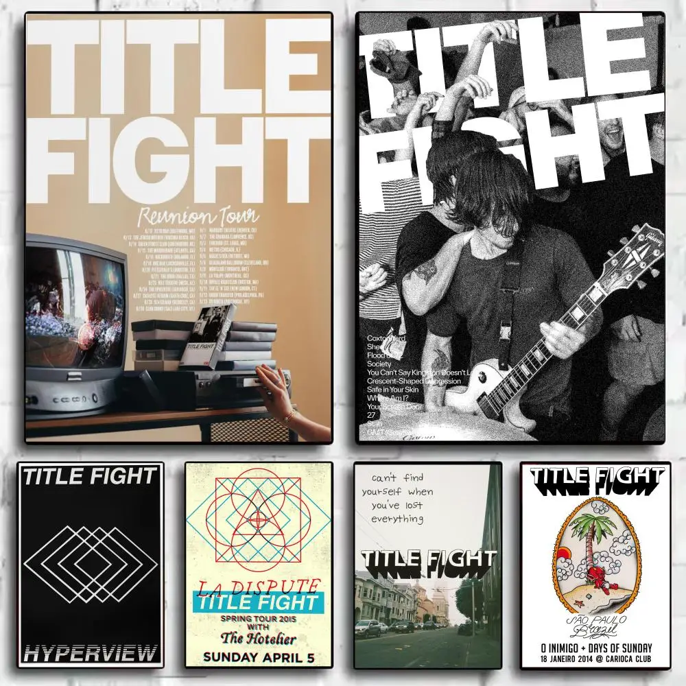 Band T-Title Fight Poster Modern Aesthetic Wall Art Poster Minimalist Room Decoration Items