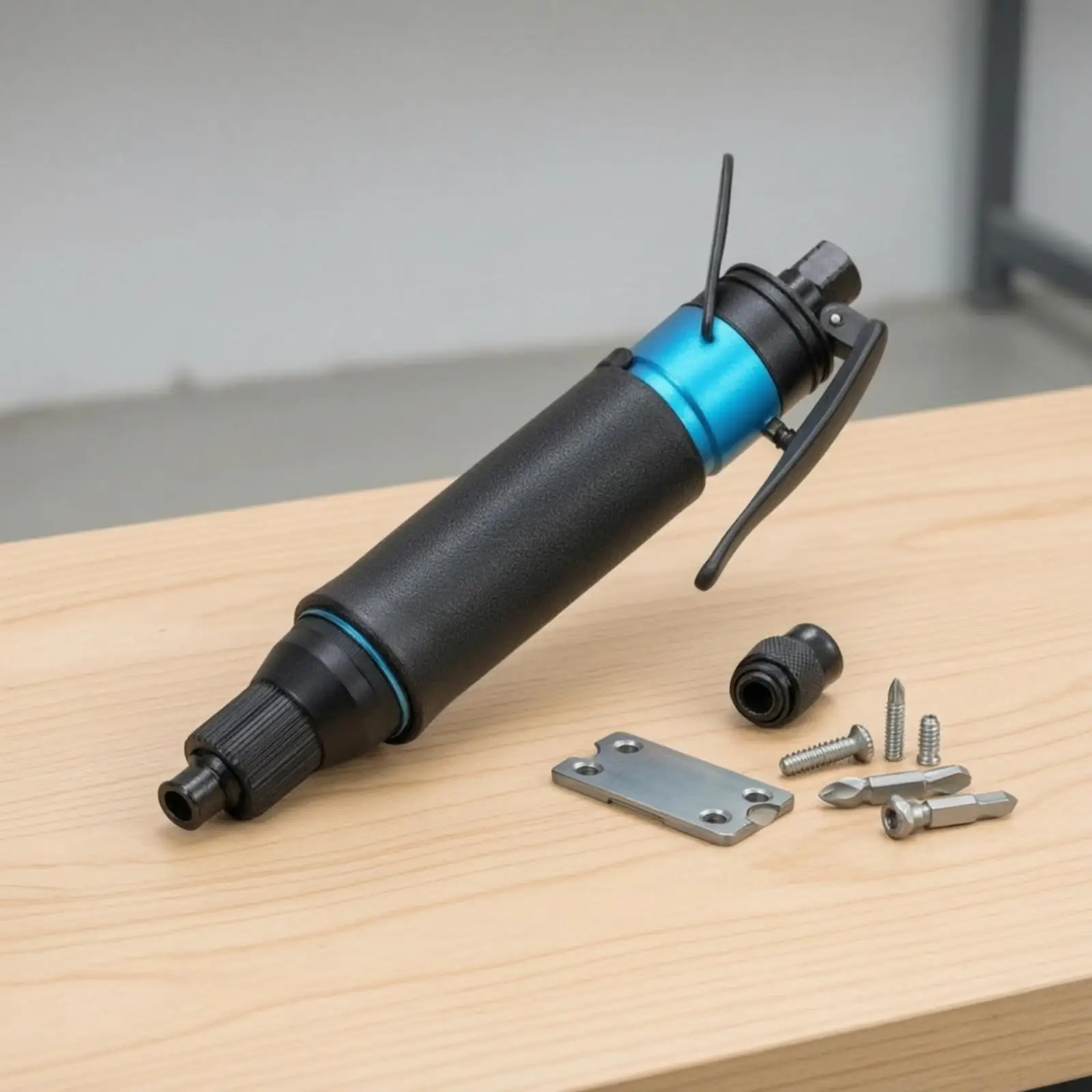 Pneumatic Screwdriver with Bits Adjustable Fastening Power Inline Air