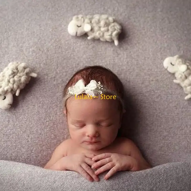 

Y4QA 3/10Pcs DIY Handmade Baby Felt Stars/Lamb Home Party Decorations Newborn Infant Photo Photography Props