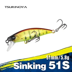 TSURINOYA 2.0in Stream Fishing Sinking Minnow 51mm 5.8g Fishing Lure Intruder 51S Saltwater Freshwater Crankbait Trout Hard Bait